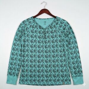 The North Face Womens Long Sleeve Fox Print Base Layer Top Shirt Size L